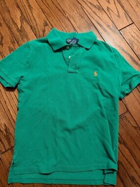 Ralph Lauren Green Polo with Orange Pony Logo